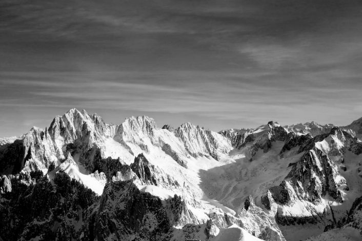 photo montagne et paysage noir et blanc